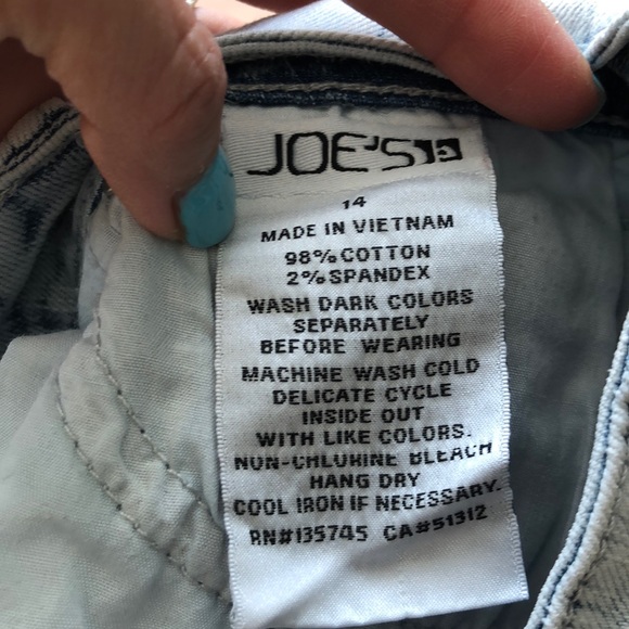 Joes Acid washes Raw hem jeans Sz 14 - Picture 5 of 6